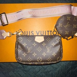 Louis Vuitton multi pochette - mini purse, coin purse, and strap ONLY